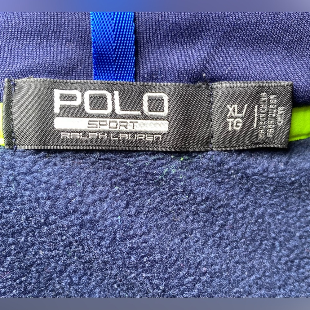 Men’s XL Polo Sport Ralph Lauren Performance Hybrid Jacket Neon Yellow Navy Blue - Picture 8 of 9